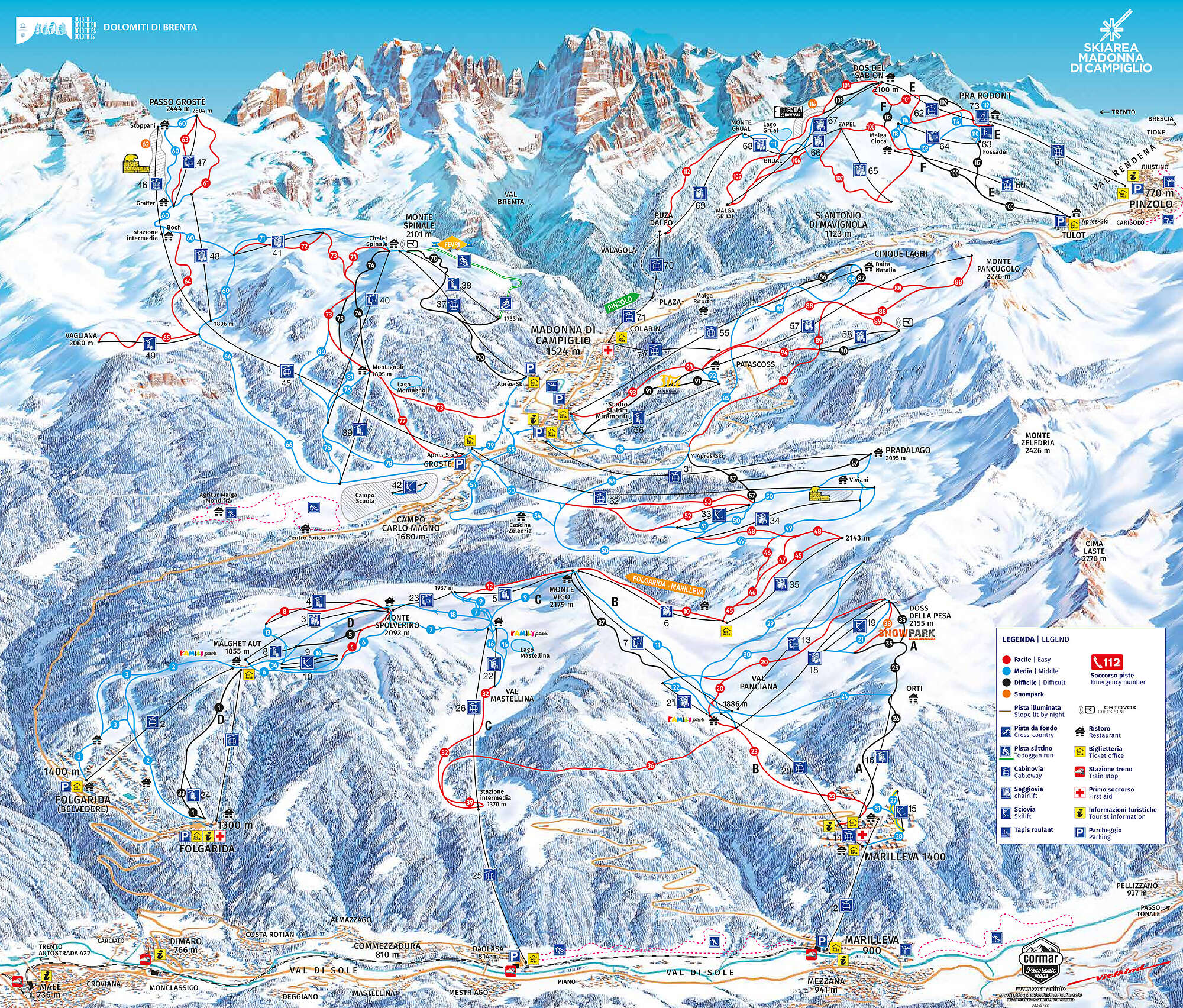 DOlomiti di brenta map